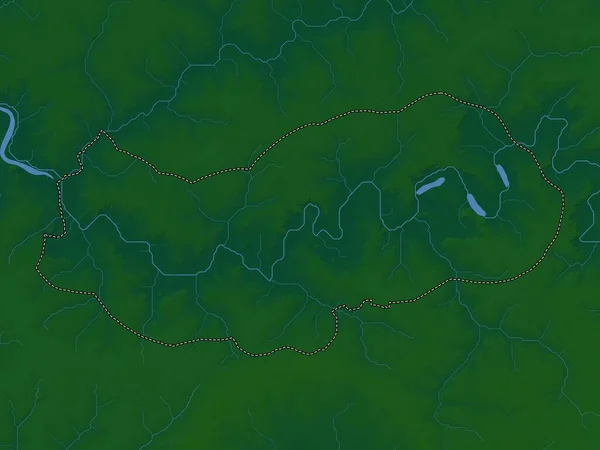 アッパー川 ガンビアの分割 湖や川と色の標高マップ — ストック写真