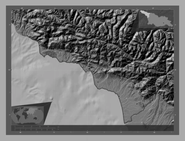 Αμπχαζία Αυτόνομη Δημοκρατία Της Γεωργίας Bilevel Υψομετρικός Χάρτης Λίμνες Και — Φωτογραφία Αρχείου