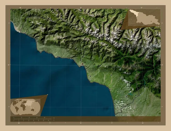 Abcházie Autonomní Republika Gruzie Satelitní Mapa Nízkým Rozlišením Umístění Velkých — Stock fotografie