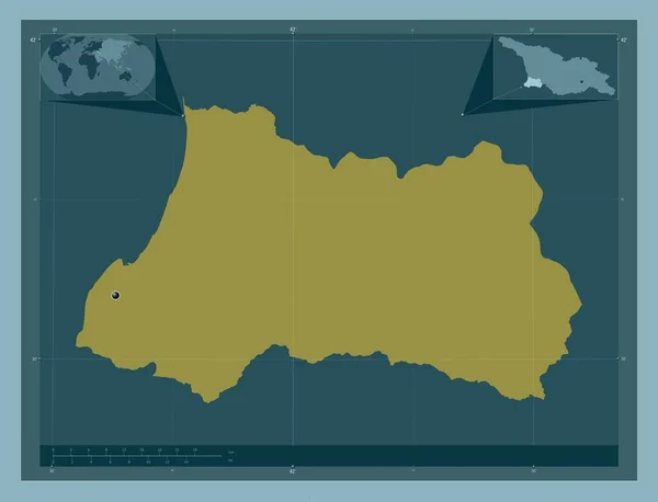 Adscharien Autonome Republik Georgien Einfarbige Form Eck Zusatzstandortkarten — Stockfoto