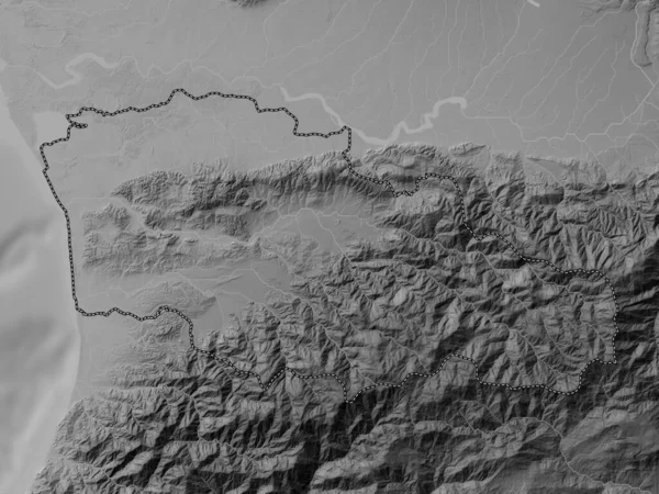 Гурия Область Грузии Карта Высот Оттенках Серого Озерами Реками — стоковое фото