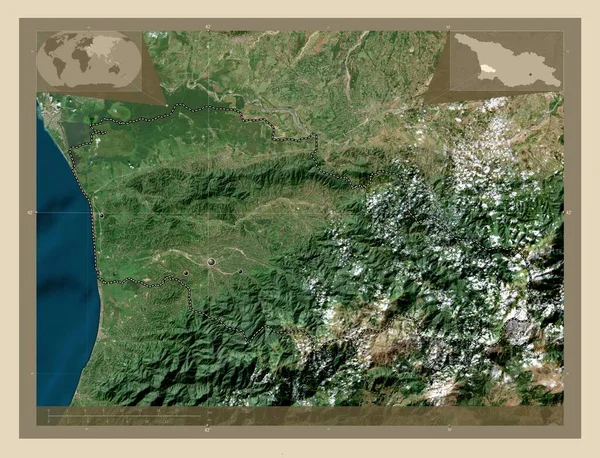 Guria Regione Della Georgia Mappa Satellitare Alta Risoluzione Località Delle — Foto Stock