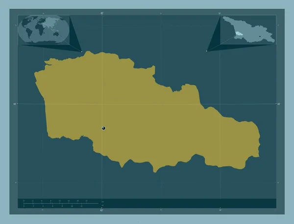 Guria Region Georgia Solid Color Shape Corner Auxiliary Location Maps — Stock Photo, Image