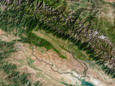 Kakheti, region of Georgia. High resolution satellite map clipart
