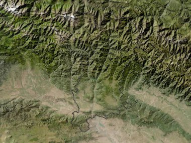 Mtskheta-Mtianeti, Gürcistan bölgesi. Düşük çözünürlüklü uydu haritası