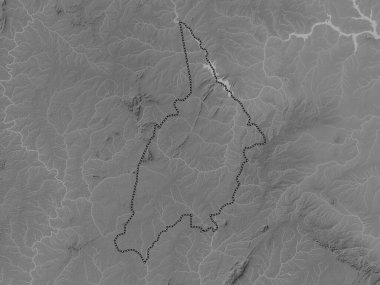Bono, Gana bölgesi. Gölleri ve nehirleri olan gri tonlama yükseklik haritası
