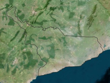 Merkez, Gana bölgesi. Yüksek çözünürlüklü uydu haritası