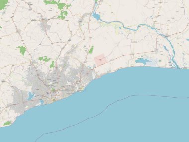 Büyük Accra, Gana bölgesi. Açık Sokak Haritası