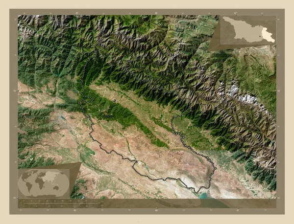 Kakheti Región Georgia Mapa Satelital Alta Resolución Mapas Ubicación Auxiliares —  Fotos de Stock