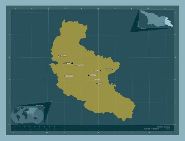 Kakheti Região Geórgia Forma Cor Sólida Locais Nomes Das Principais — Fotografia de Stock
