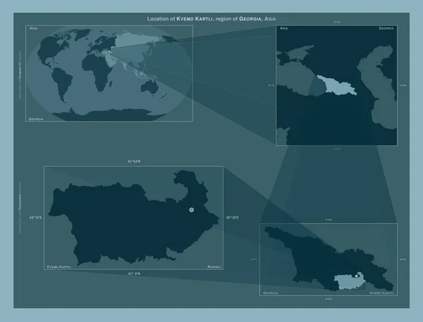 Kvemo Kartli Región Georgia Diagrama Que Muestra Ubicación Región Mapas — Foto de Stock