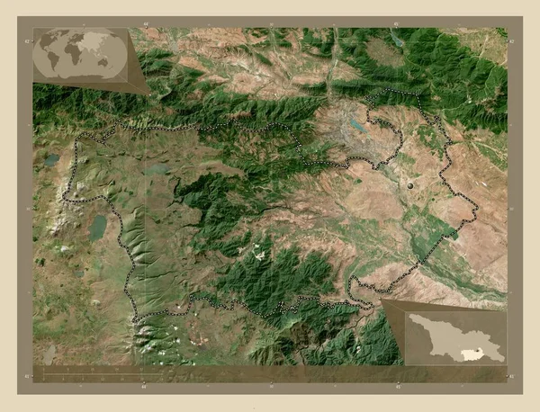 Kvemo Kartli Región Georgia Mapa Satelital Alta Resolución Mapas Ubicación —  Fotos de Stock