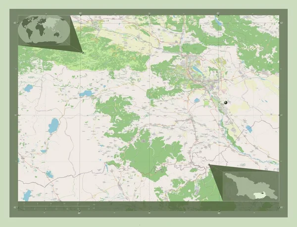 Kvemo Kartli Περιφέρεια Γεωργίας Χάρτης Του Δρόμου Γωνιακοί Χάρτες Βοηθητικής — Φωτογραφία Αρχείου