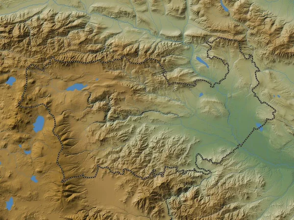 Kvemo Kartli Gürcistan Bölgesi Gölleri Nehirleri Olan Renkli Yükseklik Haritası — Stok fotoğraf