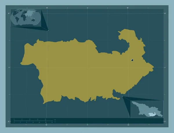 Kvemo Kartli Region Gruzji Solidny Kształt Koloru Pomocnicze Mapy Położenia — Zdjęcie stockowe
