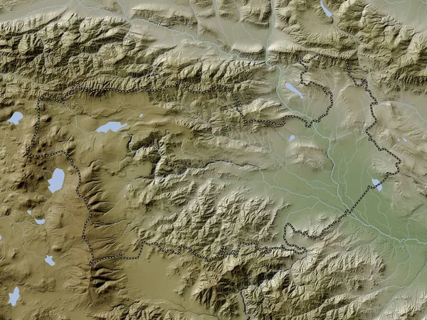 Kvemo Kartli Región Georgia Mapa Elevación Coloreado Estilo Wiki Con — Foto de Stock