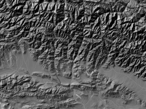 Mtskheta Mtianeti Oblast Gruzie Bilevel Elevační Mapa Jezery Řekami — Stock fotografie