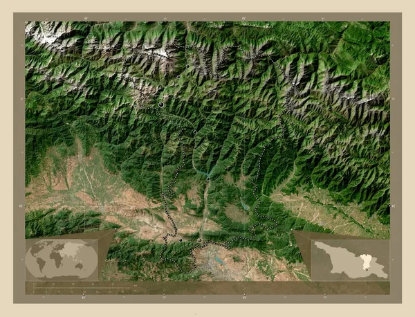 Mtskheta Mtianeti Região Geórgia Mapa Satélite Alta Resolução Locais Das — Fotografia de Stock