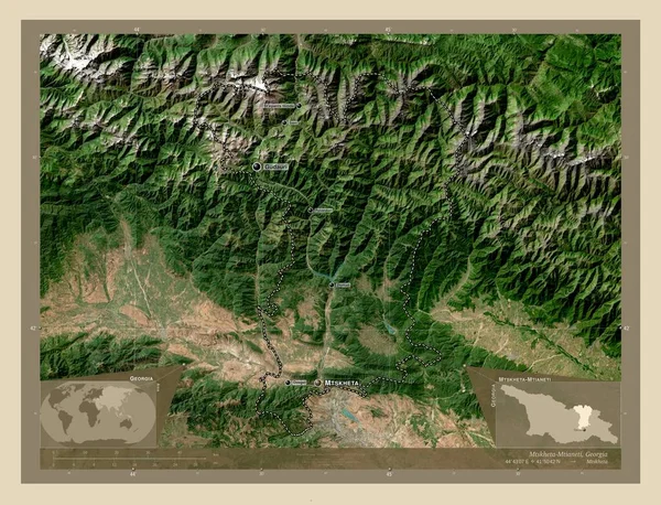 Mtskheta Mtianeti Regione Della Georgia Mappa Satellitare Alta Risoluzione Località — Foto Stock