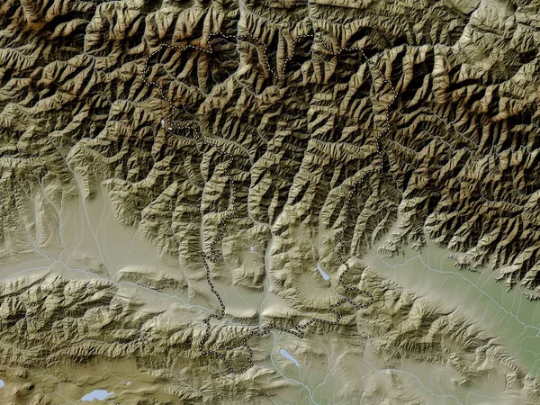 Mzcheta Mtianeti Region Georgien Höhenkarte Wiki Stil Mit Seen Und — Stockfoto