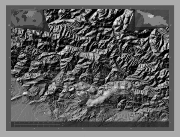 Racha Lechkhumi Kvemo Svaneti Region Georgia Bilevel Elevation Map Lakes — Stock Photo, Image