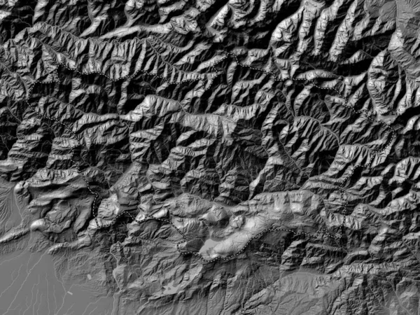 Racha Lechkp Org Kvemo Svaneti 格鲁吉亚地区 附有湖泊和河流的比尔韦勒高地图 — 图库照片
