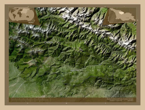 Racha Lechkhumi Kvemo Svaneti Περιφέρεια Γεωργίας Δορυφορικός Χάρτης Χαμηλής Ανάλυσης — Φωτογραφία Αρχείου