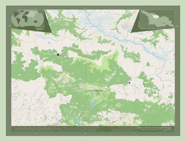 Racha Lechkhumi Kvemo Svaneti Регіон Джорджія Відкрита Карта Вулиць Місця — стокове фото
