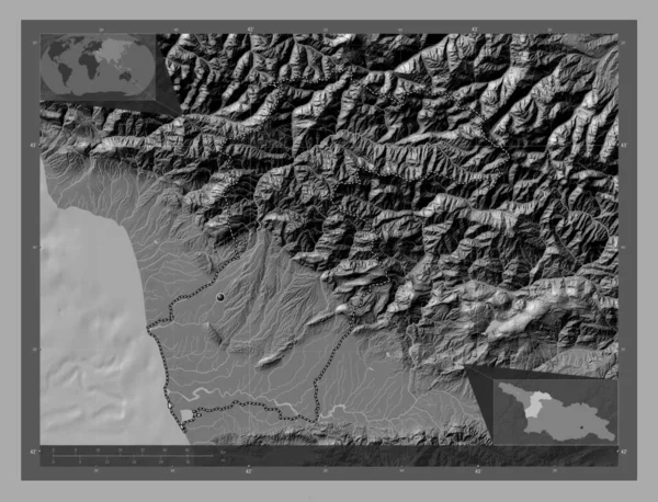 Samegrelo Zemo Svaneti Περιφέρεια Γεωργίας Bilevel Υψομετρικός Χάρτης Λίμνες Και — Φωτογραφία Αρχείου