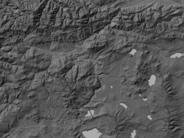 Samtskhe Javakheti Region Georgia Grayscale Elevation Map Lakes Rivers — Stock Photo, Image