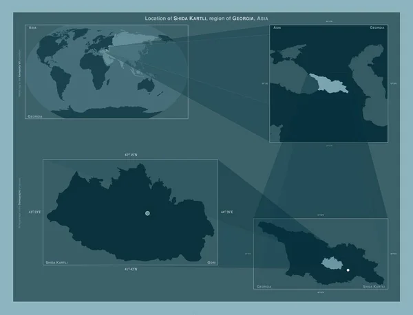 Шида Картлі Регіон Джорджія Діаграма Показує Розташування Регіону Мапах Великого — стокове фото
