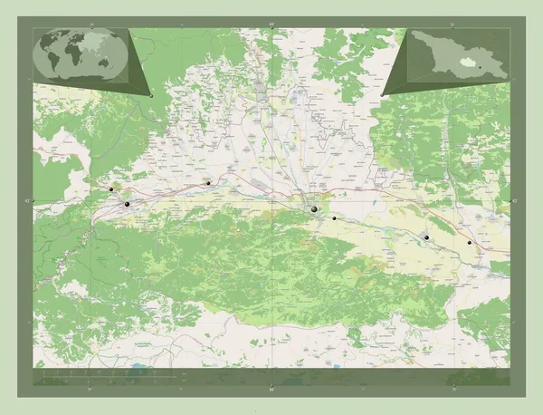 Шида Картлі Регіон Джорджія Відкрита Карта Вулиць Розташування Великих Міст — стокове фото