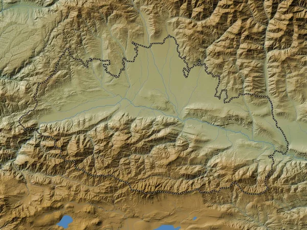 Shida Kartli Regionen Georgia Färgad Höjdkarta Med Sjöar Och Floder — Stockfoto