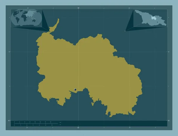 Ossétia Sul Cidade Independente Geórgia Forma Cor Sólida Mapa Localização — Fotografia de Stock