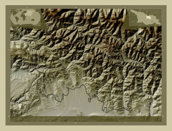 Jižní Osetie Nezávislé Město Gruzie Zdvihová Mapa Zbarvená Stylu Wiki — Stock fotografie
