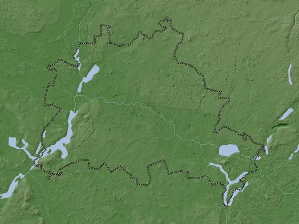 Berlin, state of Germany. Elevation map colored in wiki style with lakes and rivers