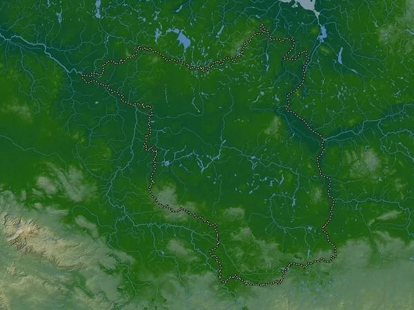 Brandeburgo Estado Alemania Mapa Elevación Colores Con Lagos Ríos —  Fotos de Stock