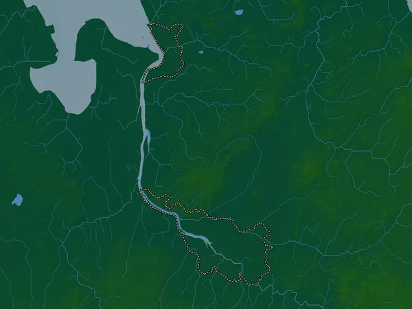 Brême État Allemagne Carte Altitude Colorée Avec Lacs Rivières — Photo
