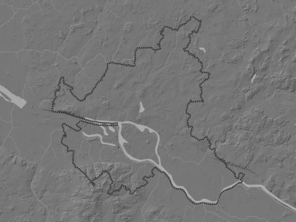 Hamburg State Germany Bilevel Elevation Map Lakes Rivers — Stock Photo, Image
