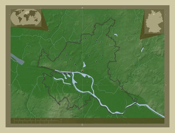 Αμβούργο Γερμανία Υψόμετρο Χάρτη Χρωματισμένο Στυλ Wiki Λίμνες Και Ποτάμια — Φωτογραφία Αρχείου
