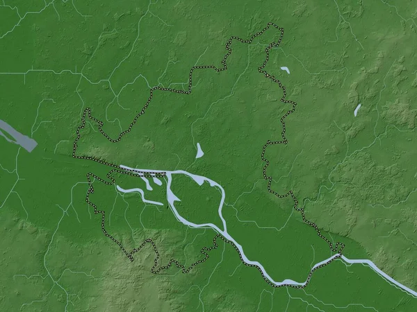 Hamburgo Estado Alemania Mapa Elevación Coloreado Estilo Wiki Con Lagos —  Fotos de Stock