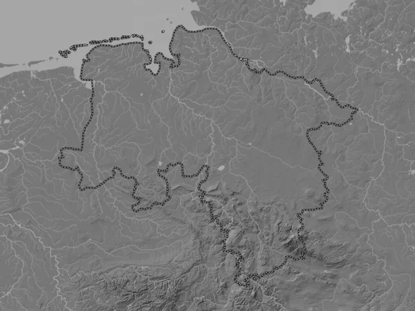 Niedersachsen Estado Alemania Mapa Elevación Bilevel Con Lagos Ríos — Foto de Stock