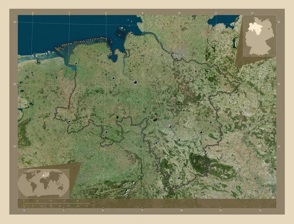 Niedersachsen Estado Alemania Mapa Satelital Alta Resolución Ubicaciones Las Principales —  Fotos de Stock