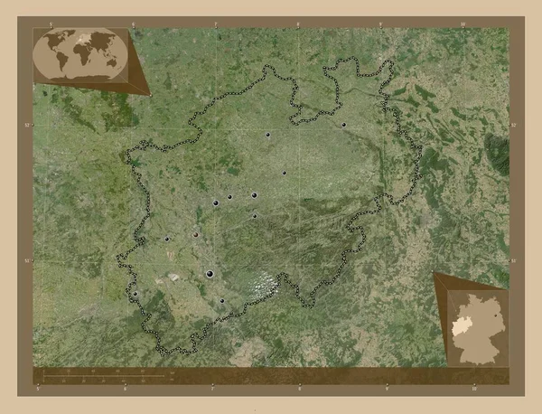 Nordrhein Westfalen Κρατίδιο Της Γερμανίας Δορυφορικός Χάρτης Χαμηλής Ανάλυσης Τοποθεσίες — Φωτογραφία Αρχείου