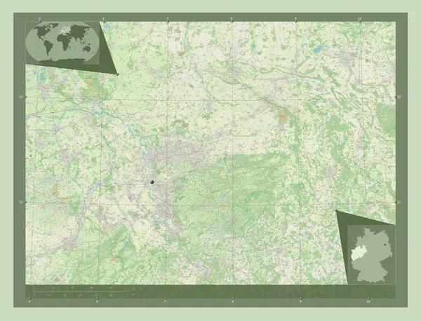 Nordrhein Westfalen Estado Alemania Open Street Map Mapas Ubicación Auxiliares —  Fotos de Stock