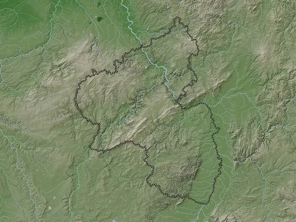 Rheinland Pfalz Estado Alemania Mapa Elevación Coloreado Estilo Wiki Con — Foto de Stock