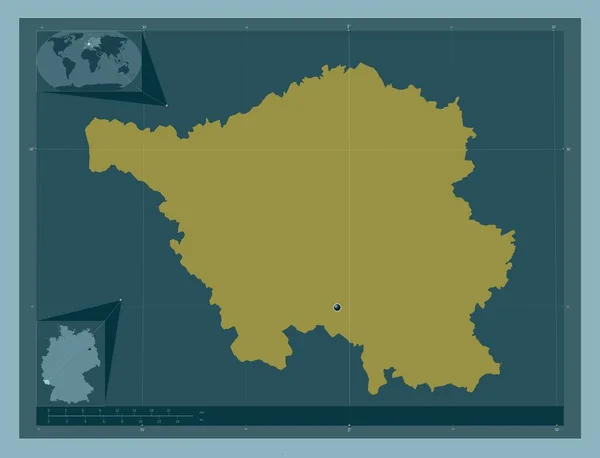 Sarre Estado Alemania Forma Color Sólido Mapas Ubicación Auxiliares Esquina —  Fotos de Stock