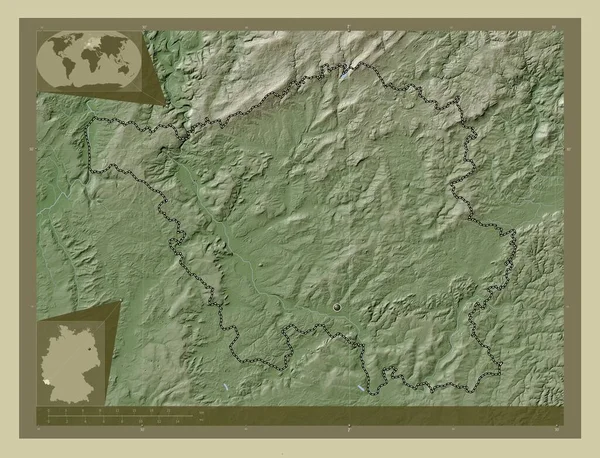 Саарланд Штат Німеччина Висота Карти Забарвлена Вікі Стилі Озерами Річками — стокове фото