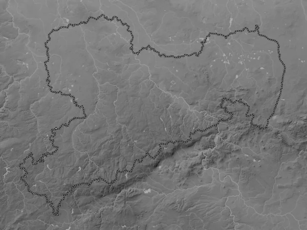 Sachsen Estado Alemania Mapa Elevación Escala Grises Con Lagos Ríos — Foto de Stock