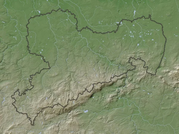 Sachsen Estado Alemania Mapa Elevación Coloreado Estilo Wiki Con Lagos —  Fotos de Stock